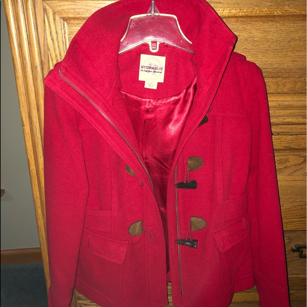Women’s red Pea coat size small